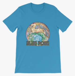 Blue Rose Hart Crest Unisex Short Sleeved T-shirt - Dad Come Home Please Shirt #8708358