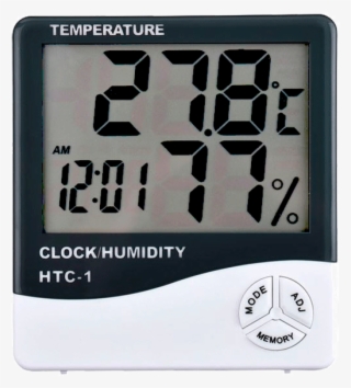 Max/min Hygrometer With Clock & Alarm - Htc Temperature And Humidity Meter #8708710