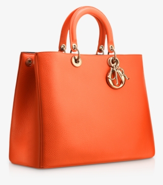 Large Tangerine Leather "diorissimo" Bag - Tote Bag #8709829