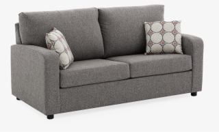 Grey Upholstered Sofa-bed With Decorative Cushions - Studio Couch #8712412