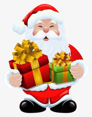 Snata Claus With Gift Clipart - Santa Claus With Gifts Png #8715189