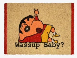 Beige Shinchan Print Coir Doormat - Shin Chan Cartoon #8718167