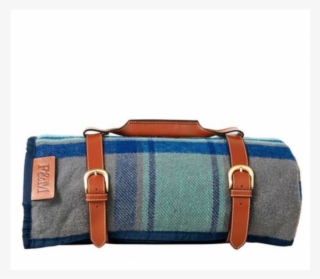 Fortnum & Mason Picnic Rug, Eau De Nil & Navy Blue - Messenger Bag #8721519