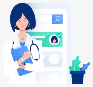 Medical Specialist With Cell Phone Contact Information - Cartoon #8722293