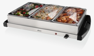 Oster Buffet Server, Triple Tray, 2-1//2 Quart, Stainless - Tray #8722698