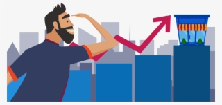 Man Looking At Seo Soaring - Illustration #8723242