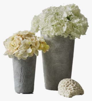 Decorative Grey Tapered Cement Vase, Ideal As Floral - Bouquet #8725990