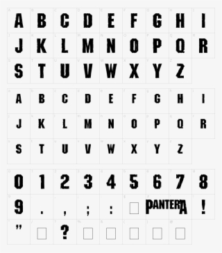 Font Characters - Font #8728794
