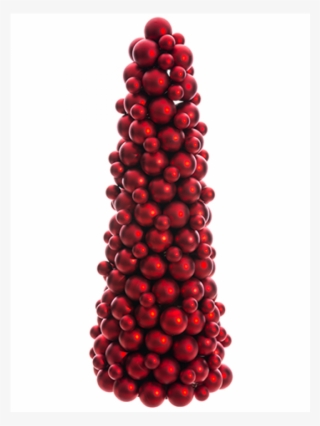 36" Ornament Ball Cone Topiary Red - Cranberry #8730791