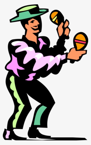 Vector Illustration Of Latin Musician Plays Music Maracas - Maraca Player #8735341