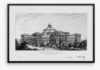 Library Of Congress Architectural Drawing Framed - Picture Frame #8736100