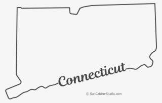 Free Connecticut Outline With State Name On Border, - Line Art #8738436