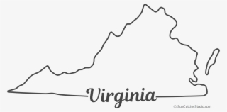 Free Virginia Outline With State Name On Border, Cricut - Line Art #8738504