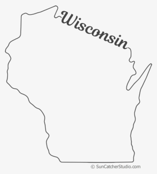 Free Wisconsin Outline With State Name On Border, Cricut - Line Art #8738550