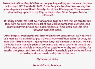 Welcome To Other People's Pets, An Unique Dog Walking - Document #8742247