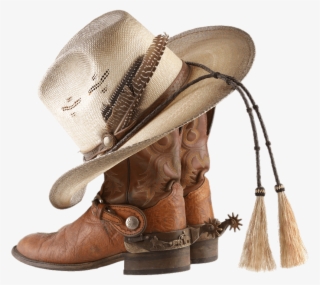 Cowboy Boots And Hat With Tassels - Cowboy Hat And Boots Png #8743109