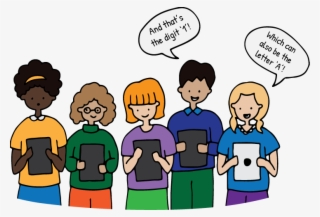 Kids Holding Binary Cards - Teaching Binary Cartoon #8745683