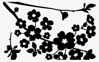 Cherry Blossom Coloring Pages Cricut Pinterest - Cherry Blossom Silhouette Png #8746987
