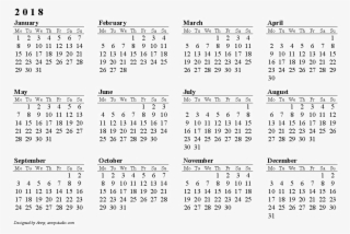 Calendar 2018 Black And White Png - Calendar 2019 Png Transparent #8749030