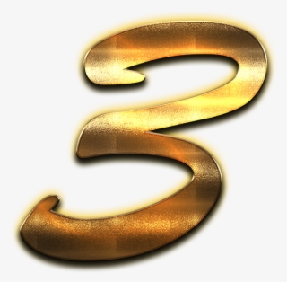 3 Number Golden Png #8750048