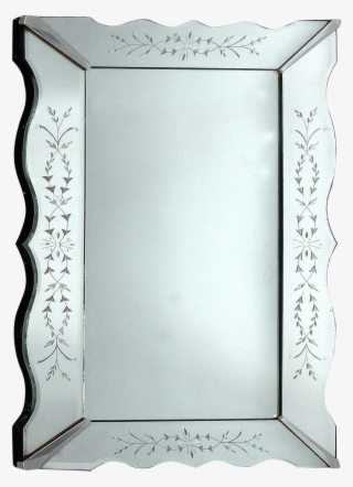 1940's Art Deco Etched & Scalloped Mirror - Paper #8751003