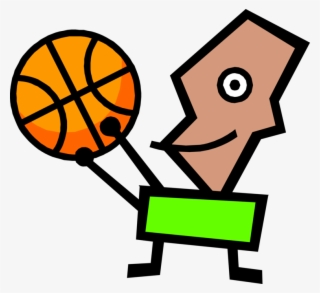 Vector Illustration Of Modern Art Kid Plays Basketball - Palla Da Basket Punto Croce #8751292