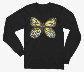 Black & Yellow Butterfly Long Sleeve T-shirt Unisex - 80 Years Old T Shirt #8751833