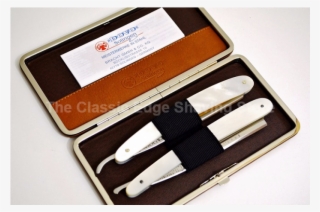 Dovo Brown Leather Hard Case For 2 Straight Razors - Utility Knife #8752612