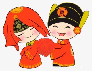 Image Library China Chinese Marriage Couple Monkey - Chinese Bride And Groom Cartoon #8755738