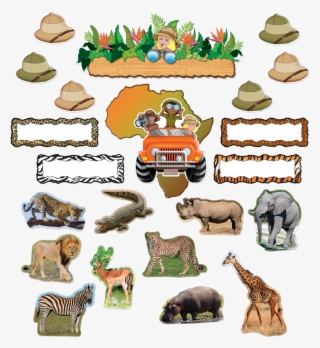 Tcr5221 Safari Bulletin Board Display Set Image - Animal Figure #8755784