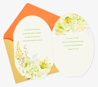 Watercolor Lily Flowers Blessings Easter Card #8756777