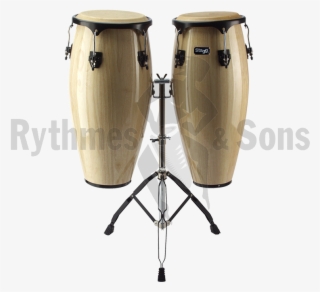 Stagg Pair Of Natural Varnish Congas - Martin Mac Quantum Profile Flightcase #8757385