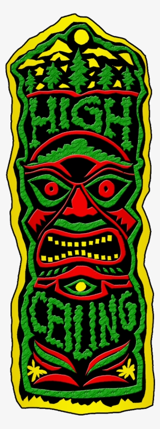Sticker 2008 Tiki Logo Red, Green, Gold W- Black Behind - Illustration #8757793