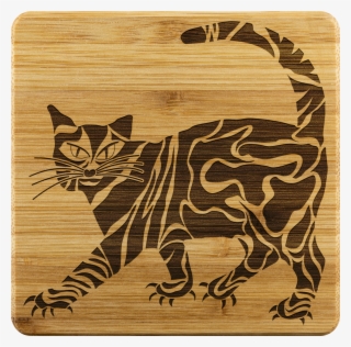 Cool Cat On Coaster Set 4 Pc Gift - Cat #8759175