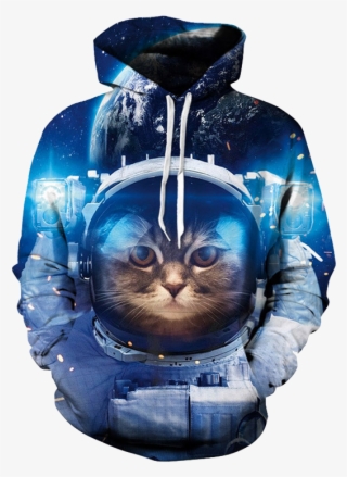 Cool Cat Unisex Hoodie - Astronaut In Outer Space Psd #8760302