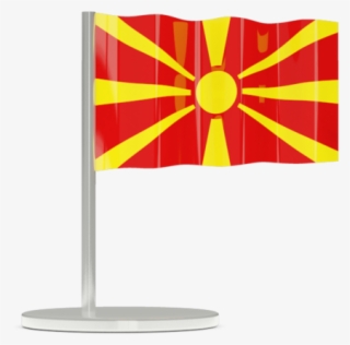 3d Waving Flag Of Macedonia, Rep - Macedonian Plate #8761513