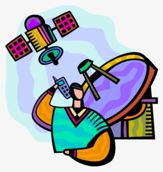 Vector Illustration Of Satellite Telecommunications #8761514
