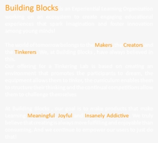 Building Blocks Is An Experiential Learning Organization - Number #8764055