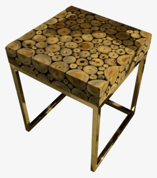 Round Wood Mosaic Coffee Table B - Coffee Table #8764284