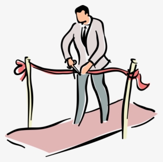 More In Same Style Group - Man Cutting Ribbon Clipart #8765379