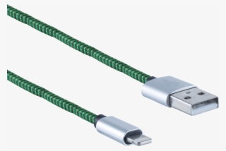 Usb A Connector > Lightning Connector, Nylon, Green, - Usb Cable #8767786