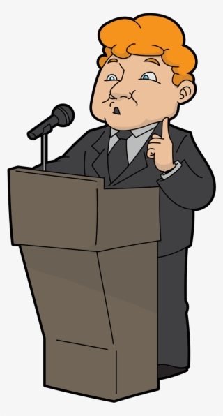 Cartoon Man Speaking At A Business Conference - Cartoon #8768676