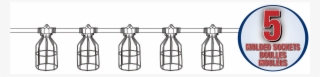 50' 5 Lamp String Light With Metal Cages - Water Bottle #8773521