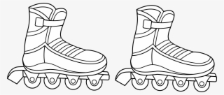 Jpg Black And White Library Roller Skates Clipart Draw - Line Skating Clipart Black And White #8777452