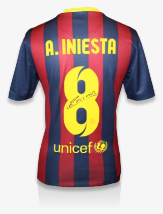 Png Free Andres Iniesta Signed Home Shirt In Stadium - Unicef #8778102