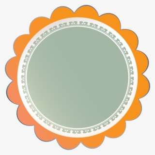 Orange Flower Outline Badge With Gray Round - Transmission Fluid Symbol Dashboard #8779471