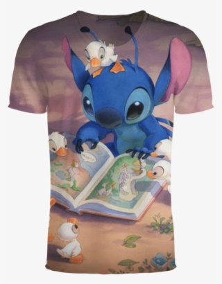 Anime Lilo Stitch 3d T-shirt - Stitch With Ugly Ducklings #8781141