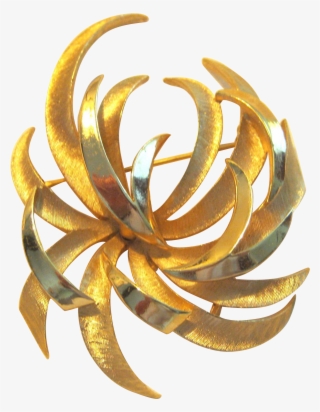 Vintage Gold Tone Trifari Fireworks Pin Brooch - Brass #8781177