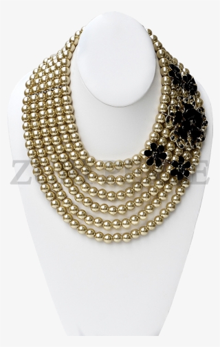 Gold Pearls Zuri Perle Necklace Earrings Bracelet - Chain #8782709