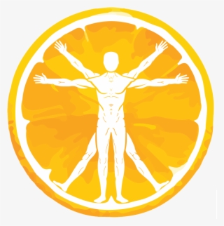 Vitruvian Man Vital Vitality Health Wellness Fruitarian - Orange Fruit Png #8783024
